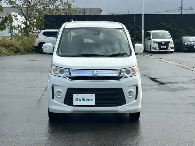 スズキ ワゴンＲ スティングレー X 山形県 2014(平26)年 5.5万km クリスタルホワイトP ４WD/衝突被害軽減/SDナビ/　　【CD　フルセグ　USB　】/HIDオートライト/シートヒーター/純正14インチアルミホイール/アイドリングストップ/フロアマット/電動格納ミラー/ステアリングスイッチ/スマートキー