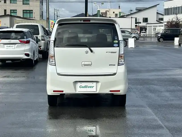 スズキ ワゴンＲ スティングレー X 山形県 2014(平26)年 5.5万km クリスタルホワイトP ４WD/衝突被害軽減/SDナビ/　　【CD　フルセグ　USB　】/HIDオートライト/シートヒーター/純正14インチアルミホイール/アイドリングストップ/フロアマット/電動格納ミラー/ステアリングスイッチ/スマートキー