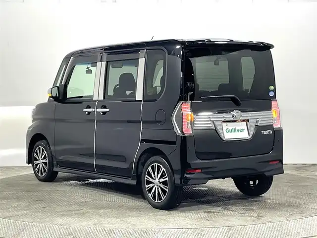 ダイハツ タント カスタム X トップED SA Ⅲ 大阪府 2018(平30)年 1.6万km ブラックマイカメタリック 純正ナビ(フルセグ/DVD再生/Bluetooth) バックカメラ ETC 衝突軽減 ハーフレザー シートヒーター アイドリングストップ スマートキー プッシュスタート オートライト 前後ドラレコ