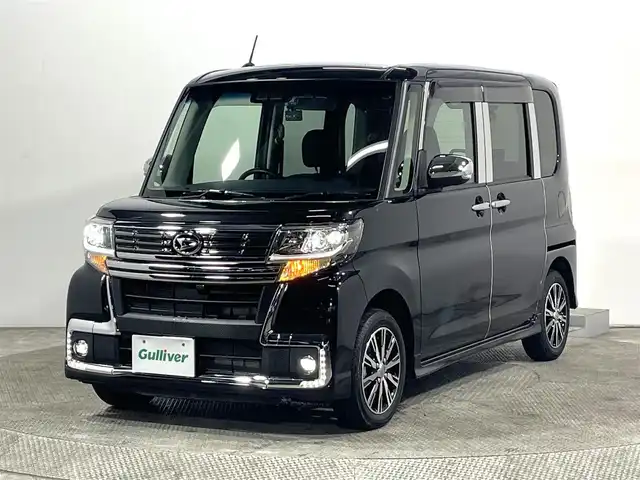 ダイハツ タント カスタム X トップED SA Ⅲ 大阪府 2018(平30)年 1.6万km ブラックマイカメタリック 純正ナビ(フルセグ/DVD再生/Bluetooth) バックカメラ ETC 衝突軽減 ハーフレザー シートヒーター アイドリングストップ スマートキー プッシュスタート オートライト 前後ドラレコ