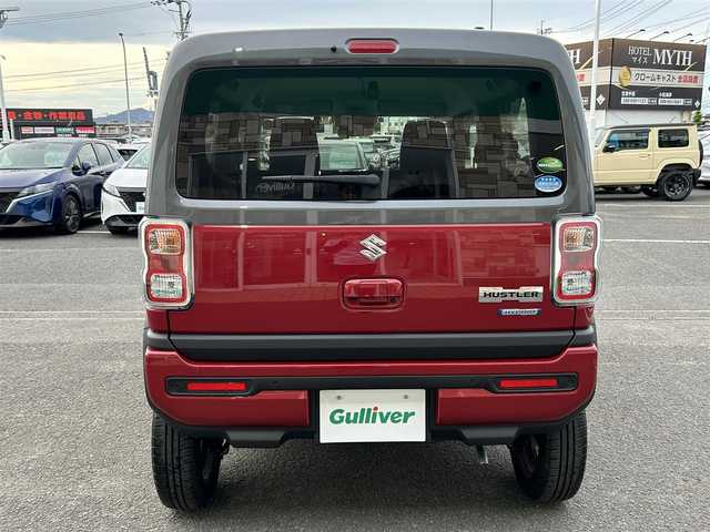 スズキ ハスラー HYBRID X 徳島県 2020(令2)年 0.6万km フェニックスレッドパール/ガンメタリック2トーンルーフ メーカー9インチナビ/　AM/FM/BT/フルセグ/USB/iPod/DISC/カープレイ/ドライブレコーダー　ZDR016/バックカメラ/全方位カメラ/ETC/コーナーセンサー/全方向モニター/クリアランスソナー/純正ドアバイザー/シートヒーター/スペアキー/アイドリングストップ/純正フロアマット