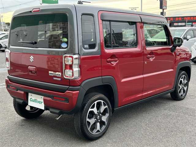 スズキ ハスラー HYBRID X 徳島県 2020(令2)年 0.6万km フェニックスレッドパール/ガンメタリック2トーンルーフ メーカー9インチナビ/　AM/FM/BT/フルセグ/USB/iPod/DISC/カープレイ/ドライブレコーダー　ZDR016/バックカメラ/全方位カメラ/ETC/コーナーセンサー/全方向モニター/クリアランスソナー/純正ドアバイザー/シートヒーター/スペアキー/アイドリングストップ/純正フロアマット