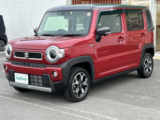 スズキ ハスラー HYBRID X 徳島県 2020(令2)年 0.6万km フェニックスレッドパール/ガンメタリック2トーンルーフ メーカー9インチナビ/　AM/FM/BT/フルセグ/USB/iPod/DISC/カープレイ/ドライブレコーダー　ZDR016/バックカメラ/全方位カメラ/ETC/コーナーセンサー/全方向モニター/クリアランスソナー/純正ドアバイザー/シートヒーター/スペアキー/アイドリングストップ/純正フロアマット