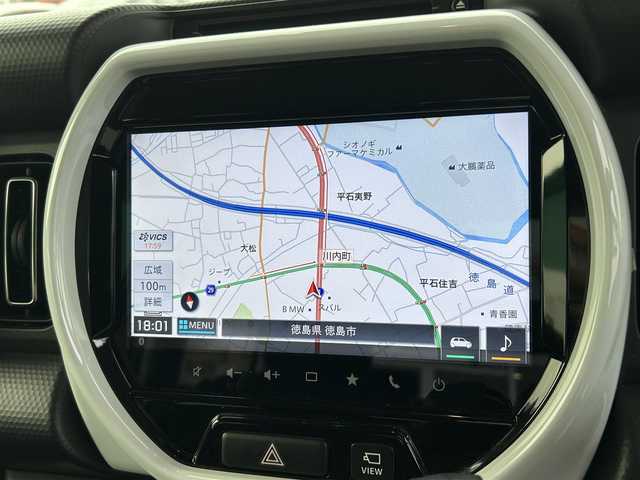 スズキ ハスラー HYBRID X 徳島県 2020(令2)年 0.6万km フェニックスレッドパール/ガンメタリック2トーンルーフ メーカー9インチナビ/　AM/FM/BT/フルセグ/USB/iPod/DISC/カープレイ/ドライブレコーダー　ZDR016/バックカメラ/全方位カメラ/ETC/コーナーセンサー/全方向モニター/クリアランスソナー/純正ドアバイザー/シートヒーター/スペアキー/アイドリングストップ/純正フロアマット