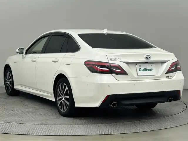 トヨタ クラウン ハイブリッド S Cパッケージ Four 道央・札幌 2019(令1)年 3.9万km ホワイトパールクリスタルシャイン ・4WD/・ワンオーナー/・純正メモリーナビ/　CD/DVD/SD/Bt/USB/AUX/Miracast/フルセグ/・パノラミックビューカメラ/・HUD/・レーダークルーズコントロール/・LTA/・PCS/・BSM/・RCTA/・RSA/・LEDヘッドライト/・オートハイビーム/・シートヒーター（D/N）/・パワーシート（D/N）/・ステアリングヒーター/・オートブレーキホールド/・ビルトインETC/・スマートキー/・プッシュスタート/・保証書、取説（有）/・スペアキーｘ１