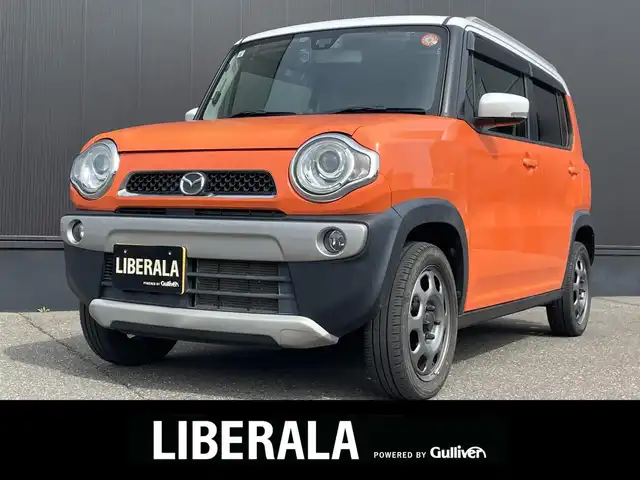 マツダ フレア クロスオーバー XS 道東・釧路十勝 2015(平27)年 6.4万km パッションオレンジ ホワイト2トーン ４WD/社外ナビ/バックカメラあり/BT・DVD・CD/ETC/スペアキーあり/運転席シートヒーター/デュアルセンサーブレーキサポート/レーンキープアシスト/ヒルティセントアシストコントロール/冬タイヤ積み込み/純正フロアマット/純正15インチスチールホイル/社外エンジンスターター/社外ドライヴレコーダー