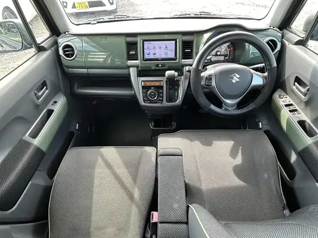 スズキ ハスラー Jスタイル 宮崎県 2015(平27)年 10.9万km クールカーキパールメタリック/ホワイト2トーンルーフ /ナビ(MDV-D402BT)//ワンセグ/CD/DVD/Bluetooth//前席シートヒーター//オートライト//純正フロアマット//ドアバイザー//取説/保証書