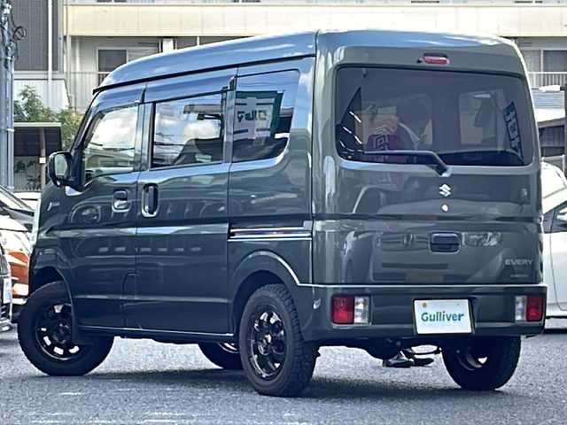 スズキ エブリイ JOINターボ 大阪府 2021(令3)年 1.1万km クールカーキPM ワンオーナー/4WD、5F/ハイルーフ/社外AW/社外SDナビ/　CD.DVD.BT.フルセグTV/ドラレコ/ETC/保証書.取説/純正フロアマット