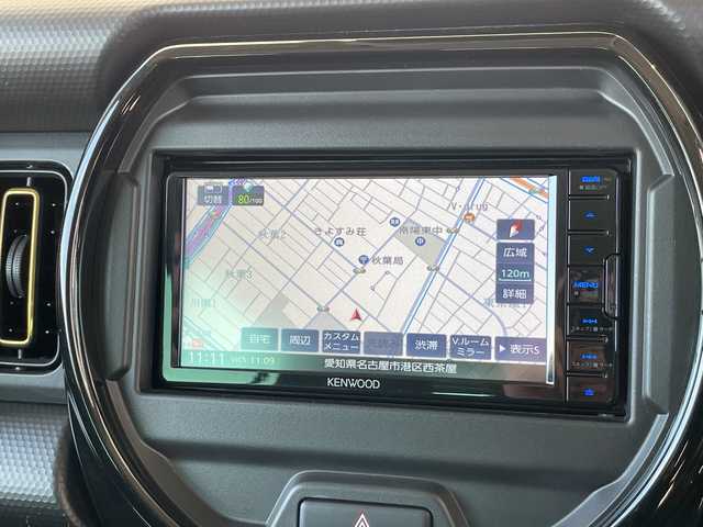 スズキ ハスラー HYBRID X 愛知県 2024(令6)年 1.1万km デニムブルー ガンメタリック 2トーン SDナビ/レーダークルーズコントロール/シートヒーター/バックカメラ/コーナーセンサー/４WD/LEDヘッドライト/衝突軽減システム/ETC/ステアリングスイッチ/スマートキー/プッシュスタート