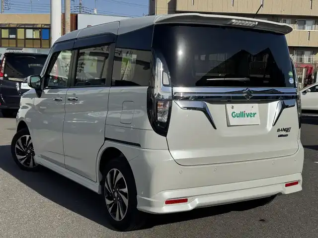スズキ ソリオ バンディット HV MV 千葉県 2021(令3)年 1.3万km ピュアホワイトP デュアルブレーキサポートシステム/衝突軽減ブレーキ/レーダークルーズコントロール/レーンキープアシスト/コーナーセンサー/純正8インチナビ/フルセグTV/Bluetooth/バックカメラ/両側電動スライドドア/シートヒーター/アイドリングストップ/純正15インチAW/LEDライト/スマートキー/保証書・取説