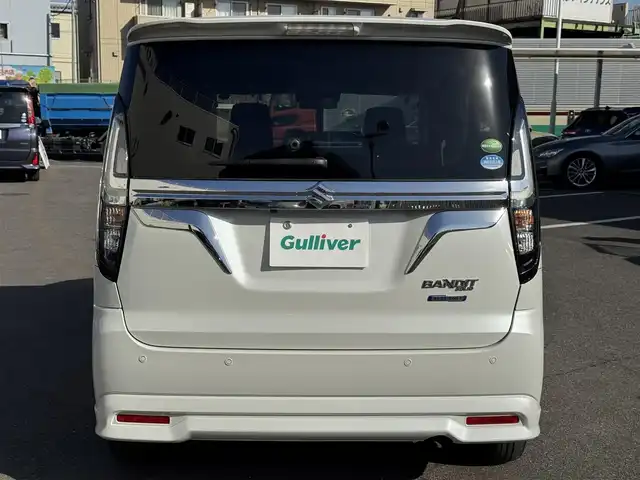 スズキ ソリオ バンディット HV MV 千葉県 2021(令3)年 1.3万km ピュアホワイトP デュアルブレーキサポートシステム/衝突軽減ブレーキ/レーダークルーズコントロール/レーンキープアシスト/コーナーセンサー/純正8インチナビ/フルセグTV/Bluetooth/バックカメラ/両側電動スライドドア/シートヒーター/アイドリングストップ/純正15インチAW/LEDライト/スマートキー/保証書・取説