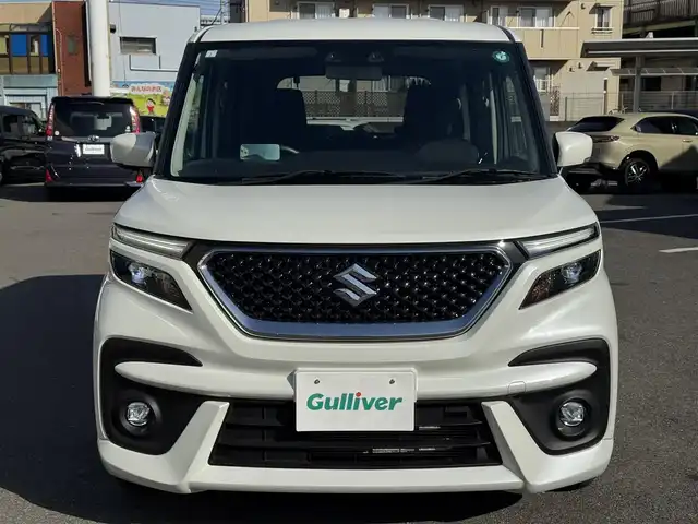 スズキ ソリオ バンディット HV MV 千葉県 2021(令3)年 1.3万km ピュアホワイトP デュアルブレーキサポートシステム/衝突軽減ブレーキ/レーダークルーズコントロール/レーンキープアシスト/コーナーセンサー/純正8インチナビ/フルセグTV/Bluetooth/バックカメラ/両側電動スライドドア/シートヒーター/アイドリングストップ/純正15インチAW/LEDライト/スマートキー/保証書・取説