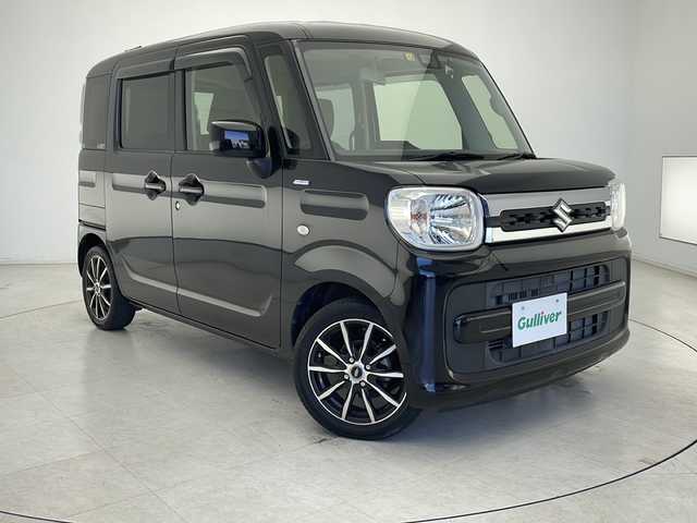 スズキ スペーシア HYBRID X 千葉県 2019(令1)年 0.9万km ブルーイッシュブラックパール3 衝突軽減ブレーキ/レーンキープアシスト/社外メモリナビ（ワンセグ/Bluetoth/CD/DVD/FM/AM)/ドライブレコーダー（前）/アイドリングストップ/両側パワースライドドア/スマートキー/スペアキー/プッシュスタート/オートライト/W＋サイドエアバッグ
