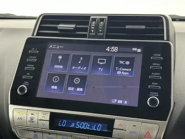 トヨタ ランドクルーザー プラド TX Lパッケージ マットブラED 福井県 2023(令5)年 0.5万km ホワイトパールクリスタルシャイン 4WD/セーフティセンス/・プリクラッシュセーフティ/　・レーンディパーチャーアラート/　・ダプティブハイビームシステム/　・レーダークルーズコントロール/　・オートマチックハイビーム/サンルーフ/純正メモリナビ/　BT/フルセグTV/全方位カメラ/LEDオートライト/フォグランプ/レザーシート/シートヒーター/エアシート/パワーシート/純正18インチアルミホイール/スマートキー/ビルトインETC2.0