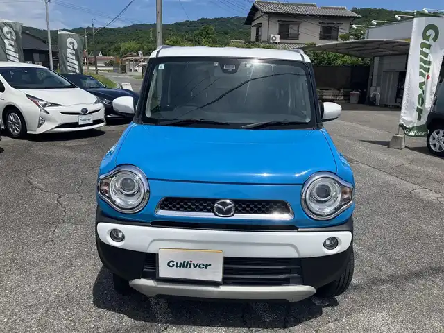 マツダ フレア クロスオーバー XS 広島県 2015(平27)年 6.2万km 青／白 レーダーブレーキサポート/社外ナビ/バックカメラ/フルセグTV/Bluetooth/HIDヘッドライト/オートライト/運転席シートヒーター/ルーフレール/ETC/純正15インチアルミ