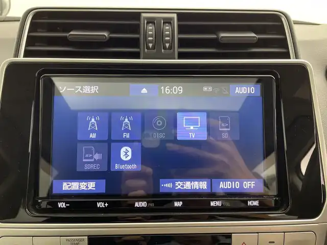 トヨタ ランドクルーザー プラド TX 群馬県 2019(平31)年 6.2万km ブラック サンルーフ/トヨタセーフティセンス/LDA/PCS/AHB/クリアランスソナー/純正９インチSDナビ/CD/DVD/Sd/Bluetooth/フルセグTV/バックカメラ/レーダークルーズコントロール/ステアリングリモコン/オートライト/LEDヘッドライト/LEDフォグライト/ウィンカーミラー/電格ミラー/社外AW/ETC/革巻きステアリング/レザー調シートカバー/社外マット/プッシュスタート/スマートキー/ルーフレール
