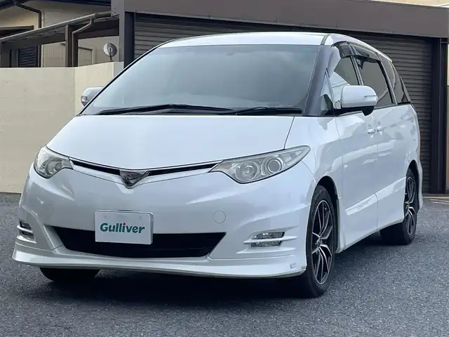 トヨタ エスティマ アエラス Gパッケージ 千葉県 2007(平19)年 11.8万km ホワイトパールクリスタルシャイン 社外ナビ(AM/FM/フルセグ/BT/DVD/CD)/クルーズコントロール/前方ドライブレコーダー(カロッツェリア)/両側パワースライドドア/TRDフロントリップ/社外ホイール(G/SPEED)/HIDヘッドライト/オートライト/社外車内灯(LED)/純正フロアマット