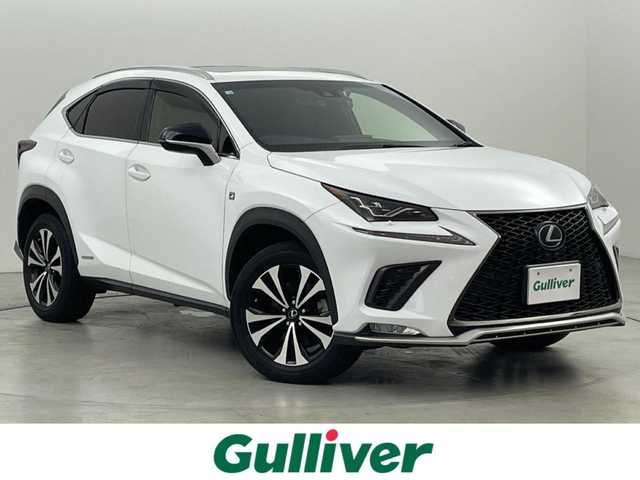 レクサス ＮＸ 300h Fスポーツ 福岡県 2018(平30)年 11万km ホワイトノーヴァガラスフレーク サンルーフ　/純正ナビ　/Ｂカメラ　/ＥＴＣ２．０　/前方ドラレコ　/ＡＣＣ　/コーナーセンサー　/衝突軽減ブレーキ　/レーンキープ　/ＢＳＭ　/ＰＫＳＢ　/パドルシフト　/パワーバックドア　/シートベンチレーション　/ＬＥＤ