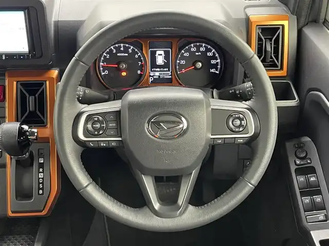 ダイハツ タフト G ターボ 岡山県 2020(令2)年 5.2万km レイクブルーメタリック カロッツェリア７インチメモリーナビ/（CD/DVD/BT/フルセグTV）/全方位カメラ/ステアリングスイッチ/追従型クルーズコントロール/ビルトインETC/ガラスルーフ/ルーフレール/前席シートヒーター/シートカバー/純正15インチアルミホイール/前後ドライブレコーダー/コーナーセンサー（前後）/LEDヘッドライト/オートライト/衝突軽減ブレーキ/USB充電のみ