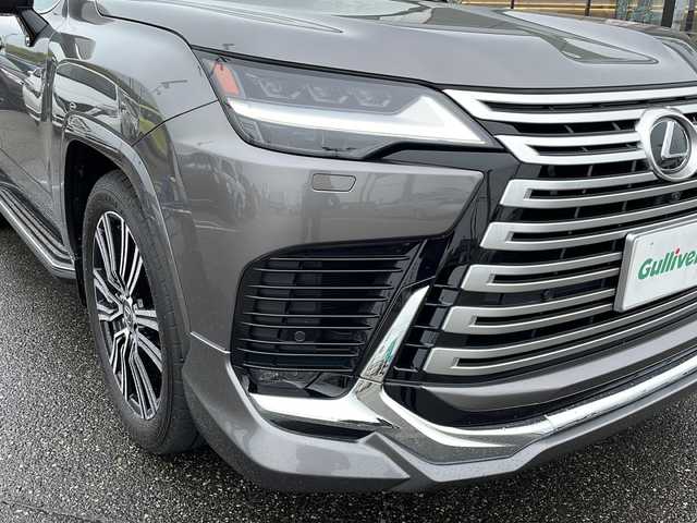 レクサス ＬＸ 600 新潟県 2024(令6)年 0.2万km マンガンラスター ワンオーナー/茶革シート（全席パワーシート）/シートベンチレーション　ヒーター/サンルーフ/純正エアロ（Ｆ、Ｒ）/カラードステップ/純正OP22インチAW/マークレビンソンサウンド/純正ナビ　フルセグ/全周囲カメラ/リアエンターテインメント/デジタルインナーミラー/セーフティセンス/クールボックス/ルーフレール/置くだけ充電/LEDヘッドライト/スマートキー×２/カードキー/保証書、取説