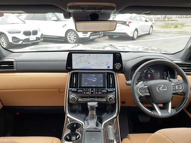 レクサス ＬＸ 600 新潟県 2024(令6)年 0.2万km マンガンラスター ワンオーナー/茶革シート（全席パワーシート）/シートベンチレーション　ヒーター/サンルーフ/純正エアロ（Ｆ、Ｒ）/カラードステップ/純正OP22インチAW/マークレビンソンサウンド/純正ナビ　フルセグ/全周囲カメラ/リアエンターテインメント/デジタルインナーミラー/セーフティセンス/クールボックス/ルーフレール/置くだけ充電/LEDヘッドライト/スマートキー×２/カードキー/保証書、取説