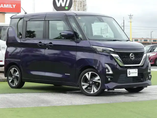 日産 ルークス HWS Gターボ プロパイロットED 千葉県 2020(令2)年 6.3万km アメジストパープル エマージェンシーブレーキ/プロパイロット/インテリジェントクルーズコントロール/ハンズフリー両側パワースライドドア/9インチ純正SDナビ/地デジTV/【DVD/CD再生機能】/アラウンドビューモニター/ドライブレコーダー（DJ4-D）/革巻きステアリング/ステアリングスイッチ/ETC/LEDヘッドライト/ウインカーミラー/コーナーセンサー/純正15インチアルミホイル/サイド/カーテン/ニーエアバッグ/インテリジェントキー
