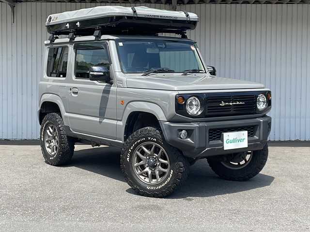 スズキ ジムニー XC 長野県 2019(平31)年 5.3万km ミディアムグレー スズキセーフティレーダー/３インチリフトアップ/ルーフトップテント/ジェームス・パロウド・テント/純正１６インチアルミ/マッドテレーンタイヤ/メモリナビ /バックカメラ/社外グリル/背面ラダー/ワンオーナー
