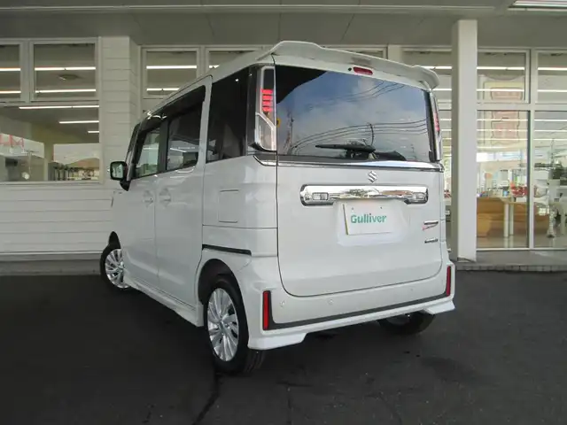 スズキ スペーシア カスタム HYBRID GS 千葉県 2021(令3)年 0.3万km ピュアホワイトP ワンオーナー/社外ナビ【DVD/CD/BT/SD/USB】/デュアルカメラブレーキサポート/LEDヘッドライト&LEDフォグランプ/片側パワースライドドア/レーダークルーズコントロール/車線逸脱防止警報/アイドリングストップ/ナビ連動ステアリングスイッチ/運転席シートヒーター/リアコーナーセンサー/スペアキー/取扱説明書/新車時保証書