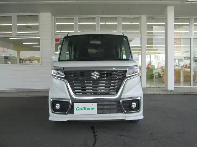 スズキ スペーシア カスタム HYBRID GS 千葉県 2021(令3)年 0.3万km ピュアホワイトP ワンオーナー/社外ナビ【DVD/CD/BT/SD/USB】/デュアルカメラブレーキサポート/LEDヘッドライト&LEDフォグランプ/片側パワースライドドア/レーダークルーズコントロール/車線逸脱防止警報/アイドリングストップ/ナビ連動ステアリングスイッチ/運転席シートヒーター/リアコーナーセンサー/スペアキー/取扱説明書/新車時保証書