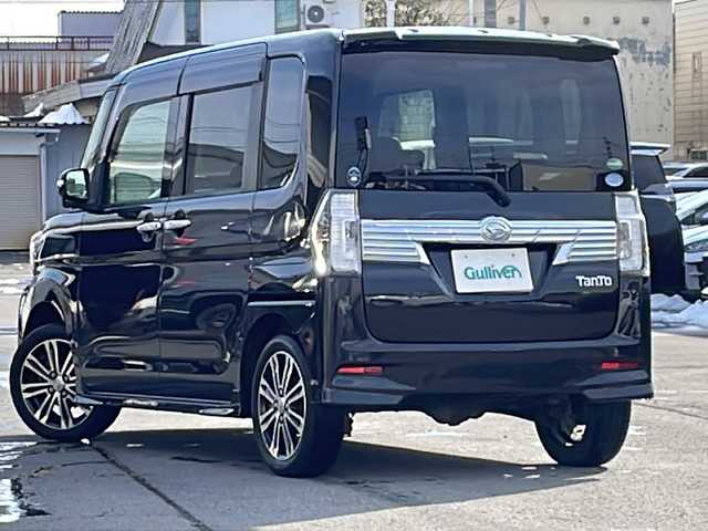 ダイハツ タント カスタム RS トップED SAⅡ 道北・旭川 2016(平28)年 7.1万km ブラックマイカメタリック /4WD//禁煙車//社外メモリナビ//CD/DVD/SD/BT/フルセグ//両側パワースライドドア//ハーフレザーシート//エンジンスターター//バックカメラ//衝突軽減ブレーキ//レーンキープ//誤発進抑制//アイドリングストップ//オートライト//LEDヘッドライト//フォグライト//ETC//オートリトラミラー//サンシェード//純正フロアマット//ドアバイザー