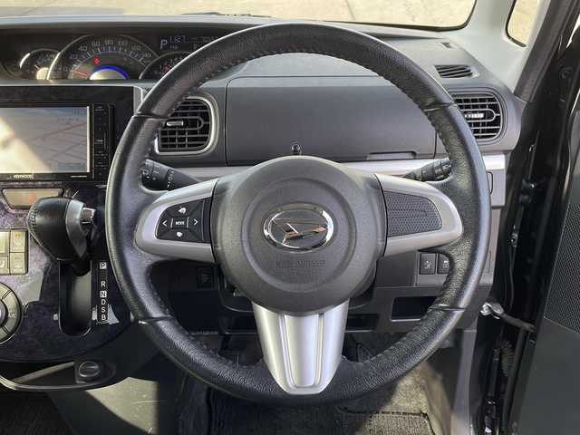 ダイハツ タント カスタム RS トップED SAⅡ 道北・旭川 2016(平28)年 7.1万km ブラックマイカメタリック /4WD//禁煙車//社外メモリナビ//CD/DVD/SD/BT/フルセグ//両側パワースライドドア//ハーフレザーシート//エンジンスターター//バックカメラ//衝突軽減ブレーキ//レーンキープ//誤発進抑制//アイドリングストップ//オートライト//LEDヘッドライト//フォグライト//ETC//オートリトラミラー//サンシェード//純正フロアマット//ドアバイザー