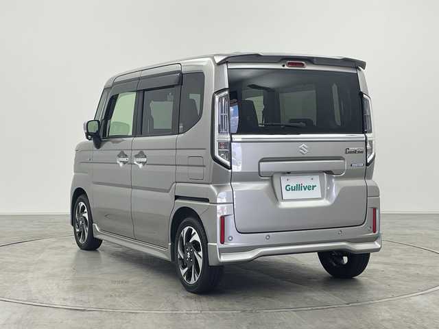 スズキ スペーシア カスタム HYBRID XS 群馬県 2025(令7)年 0.1万km未満 スチールシルバーM 届出済未使用車　純正９型ナビ　フルセグＴＶ　全周囲カメラ　両側電動スライドドア　衝突被害軽減ブレーキ　レーンアシスト　ヘッドアップディスプレイ　オートハイビーム　ＬＥＤヘッドライト　ＥＴＣ　禁煙車