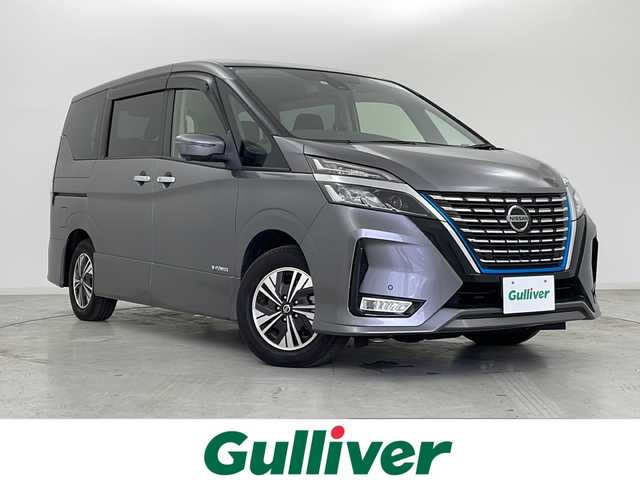 日産 セレナ e－パワー ハイウェイスター V 宮城県 2021(令3)年 1.2万km ダークメタルグレー アラウンドビューモニター/プロパイロット/エマージェンシーブレーキ/車線逸脱警報/車線逸脱防止支援システム/ソナー/ＢＳＷ（後側方車両検知警報）/純正10型ナビ/・BT.CD.DVD.USB/フルセグTV/ハンズフリーオートスライドドア/両側パワースライドドア/前席シートヒーター/ステアリングヒーター/LEDヘッドライト/LEDフォグランプ/純正ドライブレコーダー（FR）/ビルトインETC/ステアリングスイッチ/電動パーキングブレーキ/プッシュスタート/スマートキー/純正15inAW/純正フロアマット/ロールサンシェード/シートバックテーブル