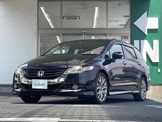 ホンダ オデッセイ アブソルート 愛知県 2011(平23)年 6.2万km クリスタルブラックパール 禁煙車/寒冷地仕様/ハーフレザーシート/純正メーカーナビ/フルセグ/全方位モニター/パーキングアシスト/ステアリングリモコン/Bluetooth/クルーズコントロール/パドルシフト/純正アルミ/純正フロアマット/AUTOライト/フォグランプ/ETC/スペアキー/取扱説明書/保証書