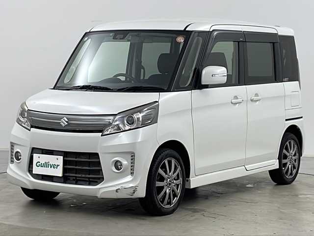 スズキ スペーシア カスタム XS リミテッド 道央・札幌 2015(平27)年 3.9万km クリスタルホワイトP ・4WD/・寒冷地仕様/・純正ナビ&CD&AUX&ワンセグ/・両側パワースライドドア/・衝突軽減ブレーキ/・前席シートヒーター/・ドアミラーヒーター/・ステアリングスイッチ/・ベンチシート/・HIDヘッドライト/・フォグランプ/・社外AW付スタッドレス積載