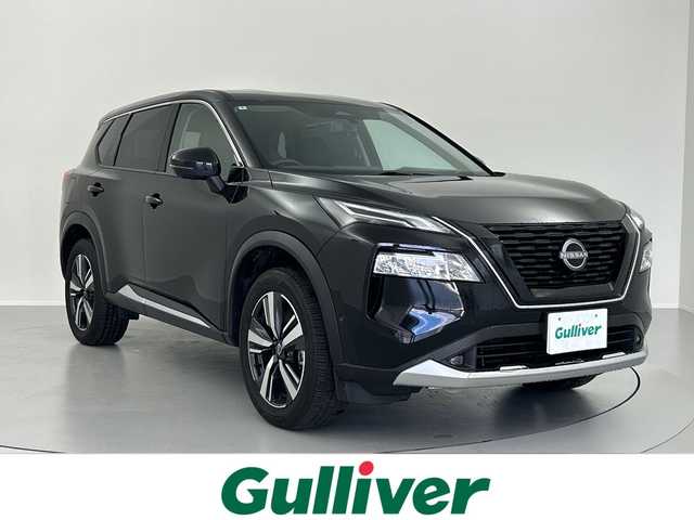 日産 エクストレイル G e－4ORCE 福島県 2024(令6)年 0.6万km ダイヤモンドブラック ナビ 全方位カメラ 黒革 プロパイロット 全席シートヒーター パワーシート 置くだけ充電 パーキングアシスト 電動リアドア AC1500Wコンセント ETC USB BT タイプC 19AW LED
