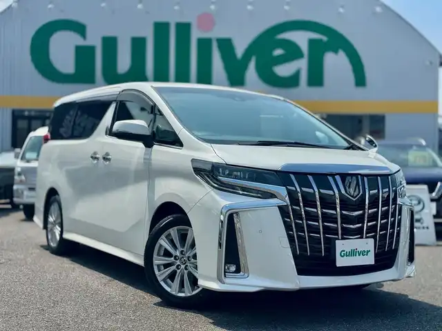 トヨタ アルファード S 滋賀県 2019(令1)年 4万km パール アルパイン11インチBIGX /　フルセグ Bluetooth CD DVD SD AM FM/バックカメラ/フロントカメラ/サイドカメラ/アルパインフリップダウンモニター/ドライブレコーダー前後/ETC/スペアタイヤ/Toyota Safety Sense /プリクラッシュセーフティ/レーントレーシングアシスト［LTA］/レーダークルーズコントロール/ロードサインアシスト［RSA］/オートマチックハイビーム［AHB］/先行車発進告知機能［TMN］/インテリジェントクリアランスソナー/ドライブスタートコントロール/片側パワースライドドア/純正フロアマット/純正ドアバイザー/純正18インチアルミ