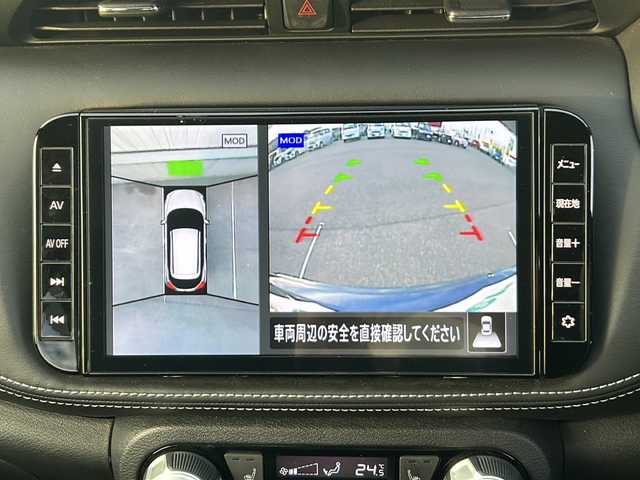 日産 キックス X 茨城県 2021(令3)年 6.4万km ダークブルー 純正メモリナビ/(地デジTV・CD・DVD・BT・ラジオ再生)/レーダークルーズコントロール/レーンアシスト/衝突軽減ブレーキ/コーナーセンサー/ハーフレザーシート/シートヒーター/アラウンドビューモニター/ビルトインETC/オートライト/LEDヘッドライト/純正17inアルミホイール/スマートキー/アイドリングストップ