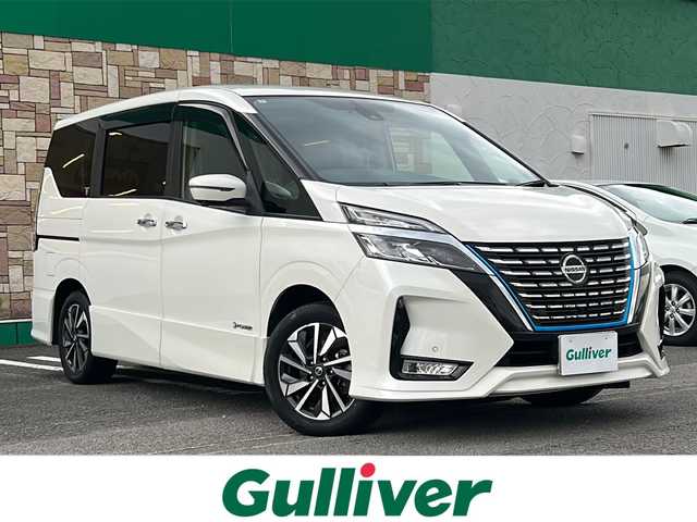 日産 セレナ e－パワー ハイウェイスター V 徳島県 2020(令2)年 8.3万km ブリリアントホワイトパール 10型純正ナビ　/（BT/フルセグ/DISC/ラジオ）/全周囲カメラ/プロパイロット/フリップダウンモニター/ビルトインETC/両側電動スライドドア/オートブレーキホールド/自動パーキングブレーキ/クルーズコントロール/ドライブレコーダー/両側電動スライドドア/純正フロアマット/自動パーキングブレーキ/LEDヘッドライト/純正16インチアルミホイール/パーキングアシスト/ドアバイザー/スペアキー/取扱説明書/新車時保証書