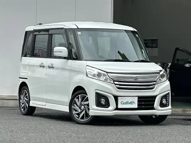 スズキ スペーシア カスタム XS 宮城県 2015(平27)年 8.1万km クリスタルホワイトP 純正ナビ（ラジオ/TVフルセグ/USB/）/アイドリングストップ/デュアルカメラブレーキサポート（衝突軽減/車線逸脱警報）/全方位バックカメラ/ドラレコ/オートライト/ETC/純正フロアマット/スタッドレスタイヤ（１５５/65R14）/記録簿/取扱説明書/保証書