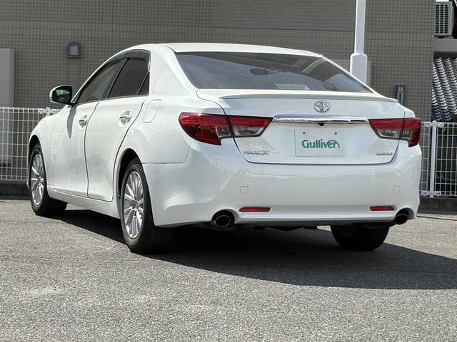 トヨタ マークＸ 250G 山口県 2013(平25)年 1.6万km ホワイトパールクリスタルシャイン SDナビ ワンセグTV CD BT AUX/バックカメラ/ビルトイン ETC/スマートキー/運転席パワーシート/リアスポイラー/HIDオートヘッドライト/フォグライト/電動コーナーポール/アルミホイール/ウッドコンビステアリング/W サイド カーテン ニー エアバッグ/横滑り防止/禁煙車