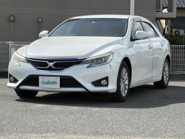 トヨタ マークＸ 250G 山口県 2013(平25)年 1.6万km ホワイトパールクリスタルシャイン SDナビ ワンセグTV CD BT AUX/バックカメラ/ビルトイン ETC/スマートキー/運転席パワーシート/リアスポイラー/HIDオートヘッドライト/フォグライト/電動コーナーポール/アルミホイール/ウッドコンビステアリング/W サイド カーテン ニー エアバッグ/横滑り防止/禁煙車