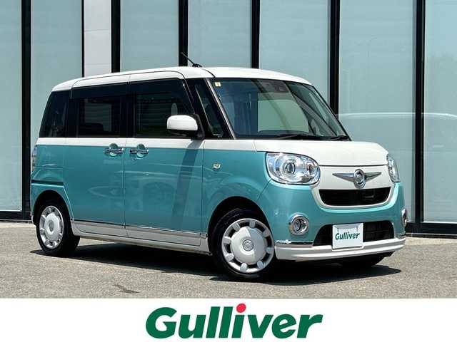 ダイハツ ムーヴ キャンバス G メイクアッフ SA Ⅱ 大阪府 2017(平29)年 6.3万km パールホワイトⅢ/ファインミントメタリック 2トーン 純正８インチナビ　/   フルセグTV/CD/DVD/Bluetooth/USB/全方位モニター　/衝突軽減ブレーキ/横滑り防止装置　/リアコーナーセンサー　/両側パワースライドドア　/アイドリングストップ　/純正フロアマット　/プッシュスタート　/スマートキー　/ＥＴＣ　/ＬＥＤ/禁煙車