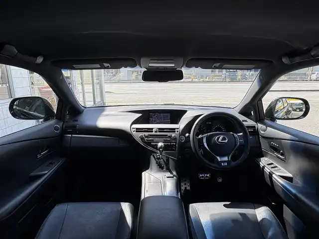 レクサス ＲＸ 350 Fスポーツ 三重県 2012(平24)年 8.1万km ブラック ♪ワンオーナー/♪4WD/スマートキー×2/プッシュスタート/黒革シート/前席パワーシート(D席メモリ付)/前席シートヒーター/パワーバックドア/クリアランスソナー/純正メーカーナビ/・フルセグ・AUX・USB/・CD録音・DVD再生/・Bluetoothオーディオ/・バック/サイドカメラ/後席モニター/AC100V/スペアタイヤ/純正19インチAW/LEDヘッドライト/フォグライト/オートライト/オートワイパー/ウィンカーミラー/オートリトラクタブルミラー/革巻ステアリング/パドルシフト/ステアリングスイッチ/クルーズコントロール/スモークフィルム/ビルトインETC/サイド/カーテン/ニーエアバック