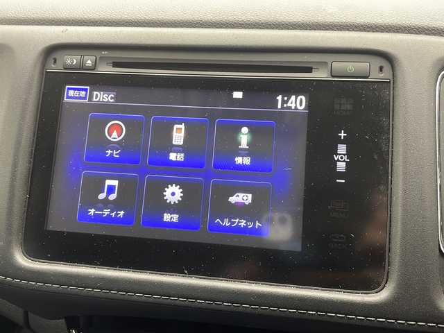 ホンダ ヴェゼル ハイブリッド Z 千葉県 2015(平27)年 6.9万km ルーセブラックM 純正インターナビ/フルセグTV/Bluetooth/CD/DVD/USB/バックカメラ/ビルトインETC/パドルシフト/ステアリングリモコン/ハーフレザーシート/シートヒーター/ワイパーデアイサー/クルーズコントロール/ISOFIX/ルーフレール/LEDヘッドライト