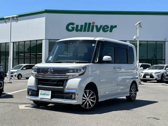 ダイハツ タント カスタム X トップED SAⅡ 兵庫県 2016(平28)年 6.3万km パールホワイトⅢ 禁煙車/純正ナビ/フルセグTV/パワースライドドア（助手席側）/バックカメラ/ETC/スマートアシスト２/アイドリングストップ/LEDヘッドランプ/LEDフォグライト/オートライト/オートエアコン/ハーフレザーシート/純正14インチアルミ