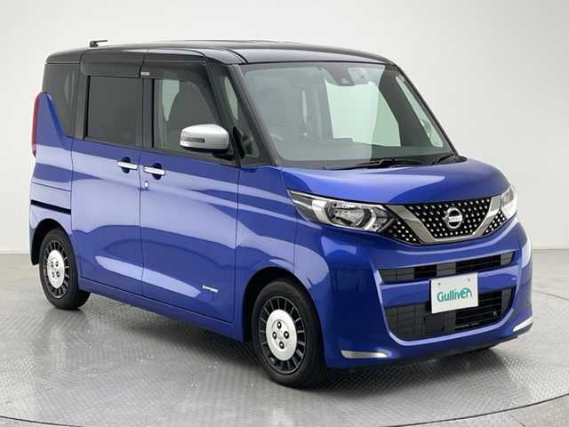 日産 ルークス X 兵庫県 2021(令3)年 0.9万km 青 純正SDナビ/（AM/FM/CD/iPod/Bluetooth/フルセグTV）/・MJ120D-W/アラウンドビューモニター/スマートアシスト/コーナーセンサー（前後）/横滑り防止装置/衝突軽減システム/カーテンエアバッグ/ハーフレザーシート/ビルトインETC/前方ドライブレコーダー/純正14インチアルミホイール/純正フロアマット/スマートキー/アイドリングストップ