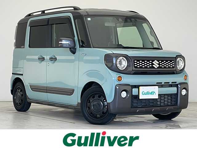 スズキ スペーシア ギア HYBRID XZターボ 愛知県 2021(令3)年 2.3万km オフブルーメタリック/ガンメタリック2トーンルーフ 衝突被害軽減ブレーキ/純正7インチSD（ナビあり）/両側パワースライドドア/レーダークルーズコントロール/シートヒーター/フルセグTV/CD DVD/Bluetooth/バックカメラ/コーナーセンサー/ルーフレール/LEDヘッドライト/パドルシフト/オートマチックハイビーム/ドライブレコーダー/ETC/ステアリングスイッチ/スマートキー/プッシュスタート