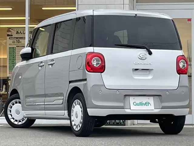 ダイハツ ムーヴ キャンバス ストライプス G ターボ 兵庫県 2023(令5)年 1.3万km シャイニングホワイトパール/スムーズグレーマイカメタリック 純正ディスプレイオーディオ/Bluetooth接続/両側パワースライドドア/フルセグTV/バックカメラ/AppleCarPlay/アンドロイドオート/ワイヤレス充電/保温カップホルダー/シートヒーター/追従有クルーズコントロール/ステアリングリモコン/HDMI/USB/ETC/純正フロアマット/LEDヘッドライト