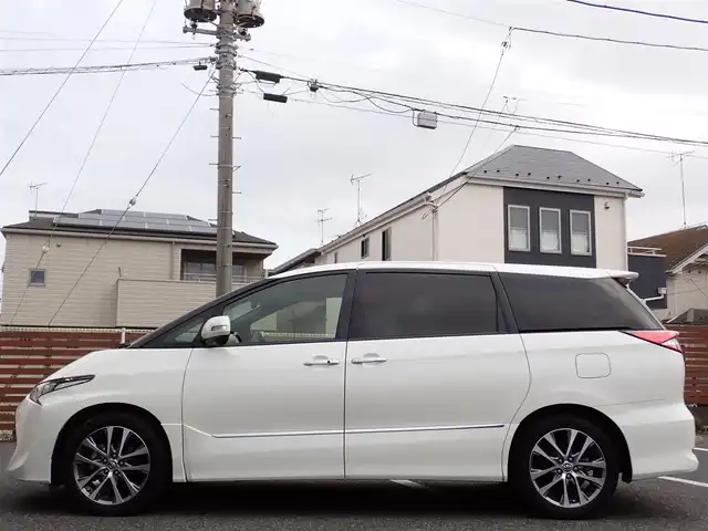 トヨタ エスティマ アエラス プレミアム 千葉県 2017(平29)年 10.2万km ホワイトパールクリスタルシャイン 純正ナビゲーション/・Bluetooth/CD/DVD/AM/FM/フルセグTV/バックカメラ/ビルトイン2.0ETC/両側パワースライドドア/前後ドライブレコーダー/クルーズコントロール/Toyota Safety Sense C/・プリクラッシュセーフティシステム/・レーンディパーチャーアラート/・オートマチックハイビーム/・先行車発進告知機能/クルーズコントロール/クリアランスソナー/プッシュスタート/スマートキー2本/LEDヘッドライト/オートライト/パワーシート/ハーフレザーシート/2列目オットマン/ステアリングスイッチ/ウィンカーミラー/電動格納ミラー/純正18インチAW/純正フロアマット/取扱説明書/保証書/ナビ取扱説明書